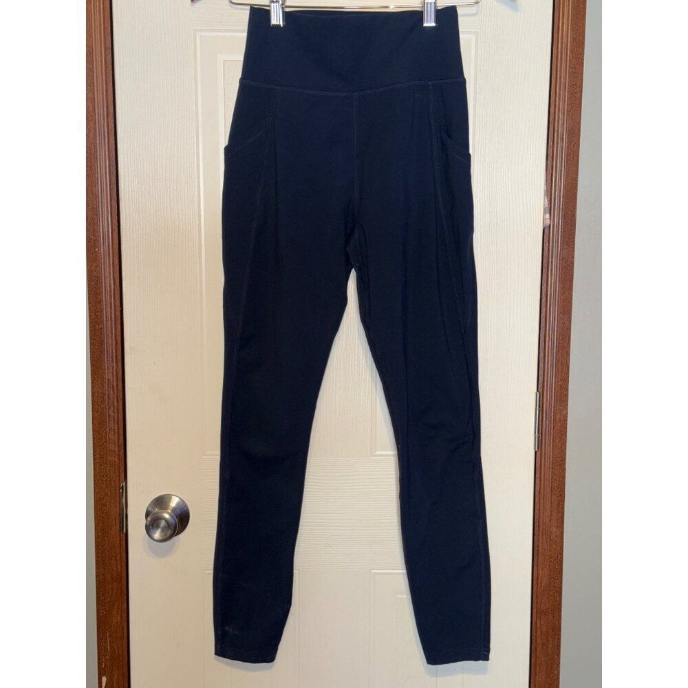 Alphalete Navy Blue High Waisted Side Pockets Leggings Small